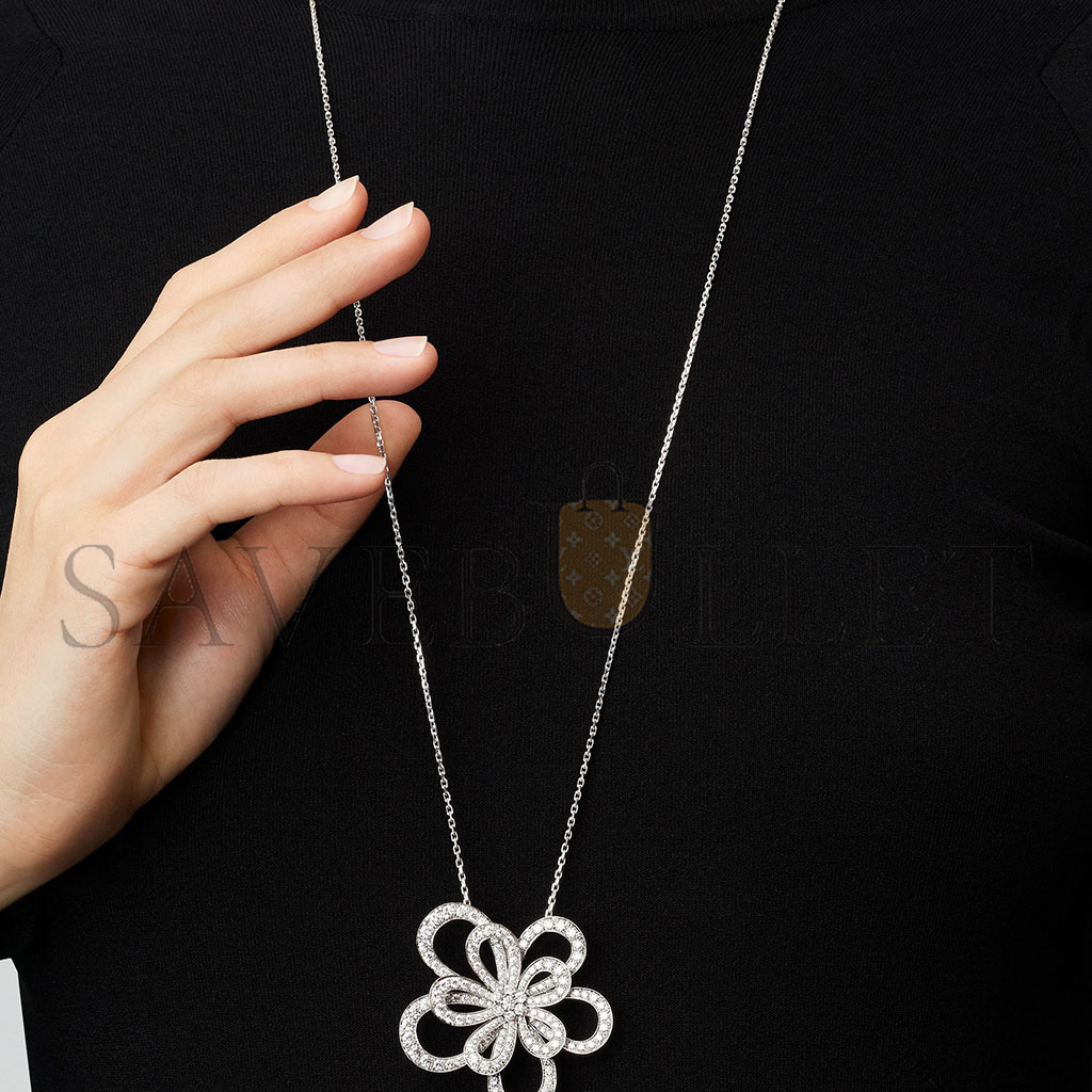 V*N CL*F arpels flowerlace clip and pendant vcarp0i300